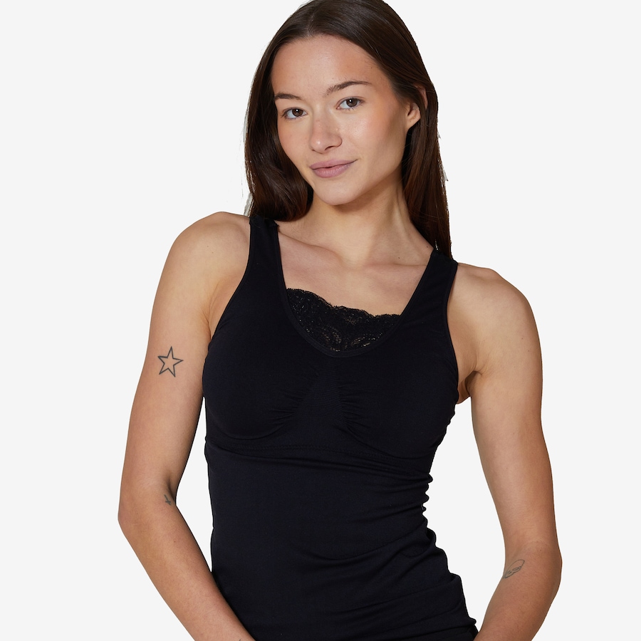 Image 267487_BLK.jpg, Product 267-487 / Price $23.33, Rhonda Shear Seamless Shaping Tank with Lace Detail from Rhonda Shear Shapewear on TSC.ca's Fashion department