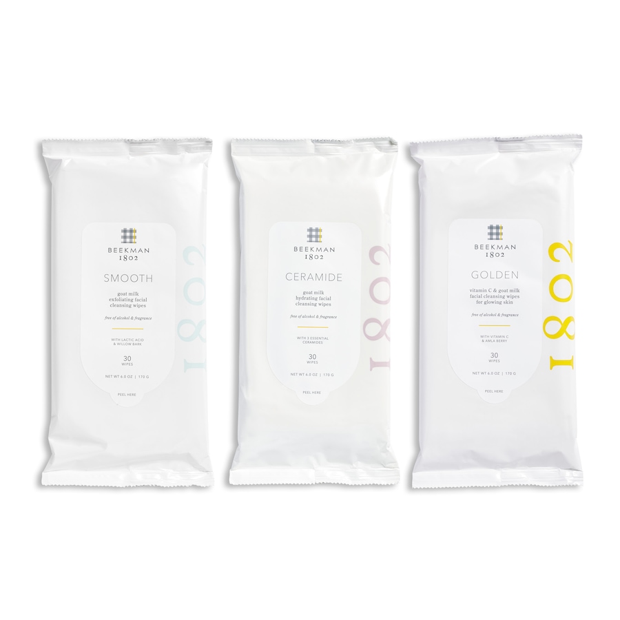 Image 288479_ASR.jpg, Product 288-479 / Price $47.00, Beekman 1802 Skincare Infused Facial Wipe Trio from Beekman 1802 on TSC.ca's Beauty department