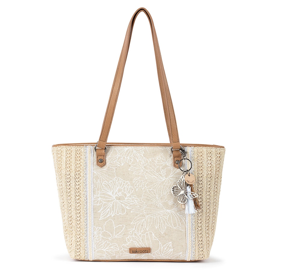 sakroots meadow straw tote