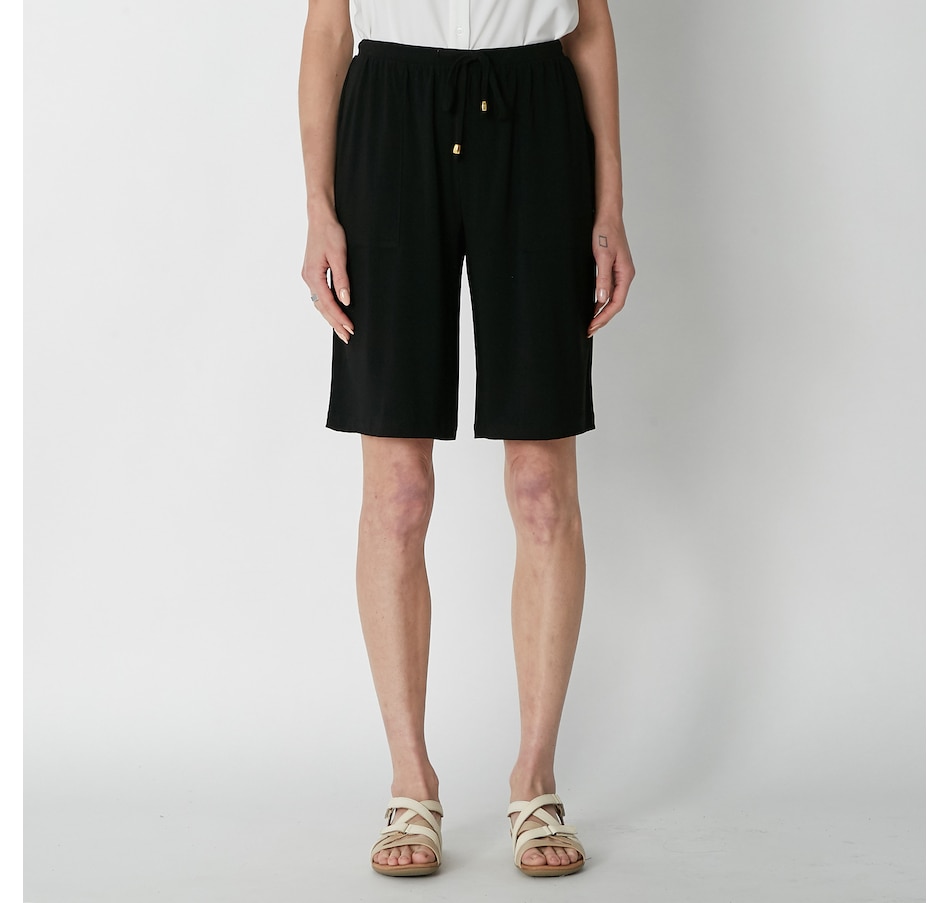 Image 288591_BLK.jpg, Product 288-591 / Price $19.33, Nina Leonard Drawstring Bermuda Short from Nina Leonard on TSC.ca's Fashion department