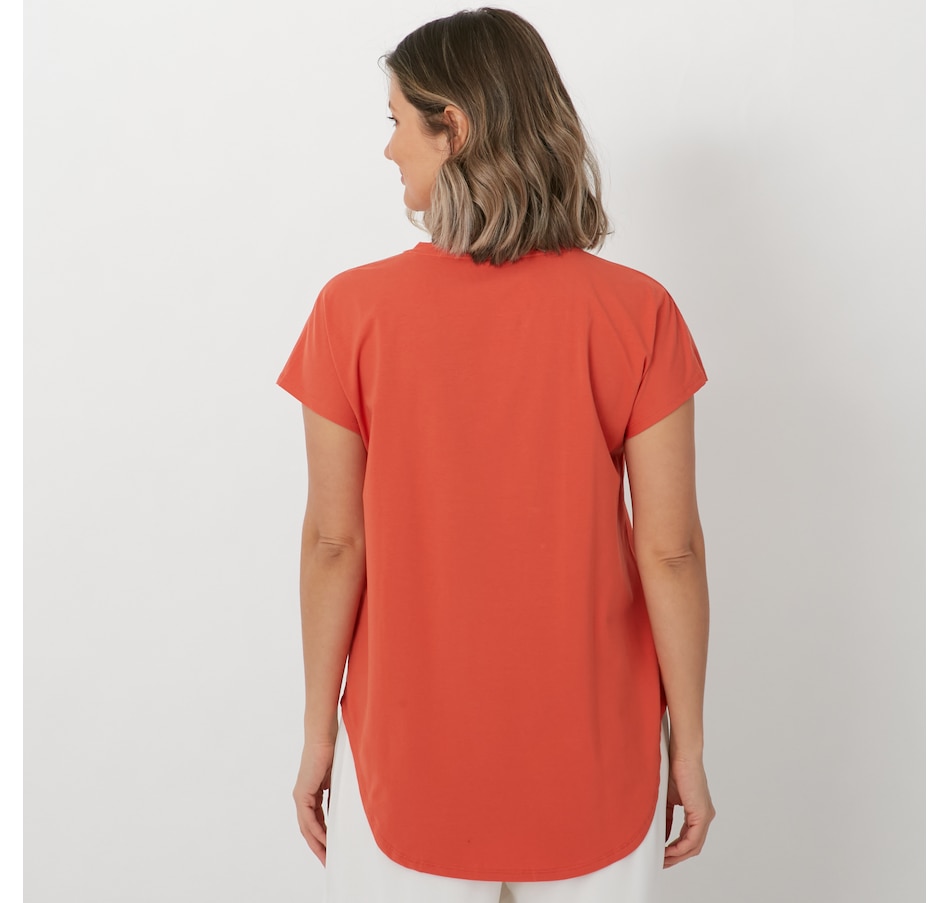 Image 288612_ALTMORE2.jpg, Product 288-612 / Price $24.33, WynneLayers Curved Hem Essential V-Neck from Wynnelayers on TSC.ca's Fashion department