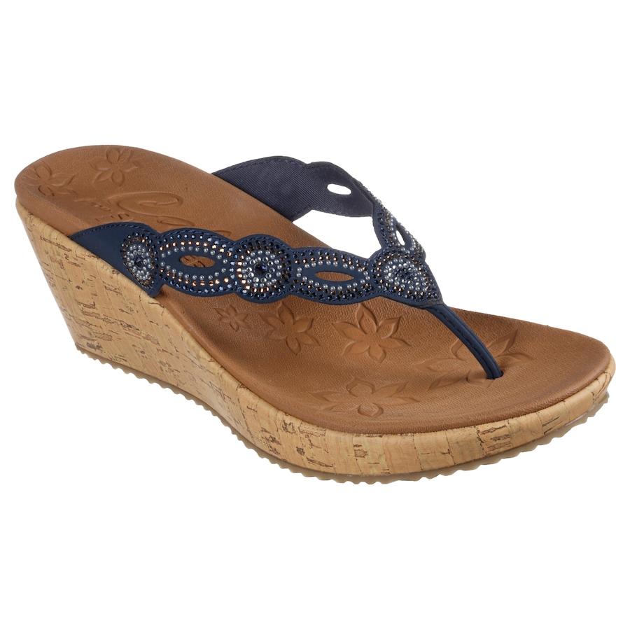 Image 288660_NVY.jpg, Product 288-660 / Price $73.00, Skechers Beverlee Happy Charmer Rhinestone Toe Post Wedge Sandal from Skechers on TSC.ca's Shoes department