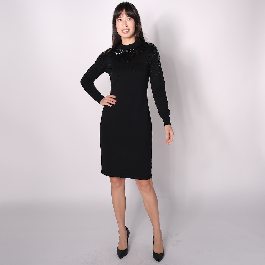 Image 288768_BLK.jpg, Product 288-768 / Price $29.33, Nina Leonard Mock Neck Knit Sweater Dress from Nina Leonard on TSC.ca's Fashion department