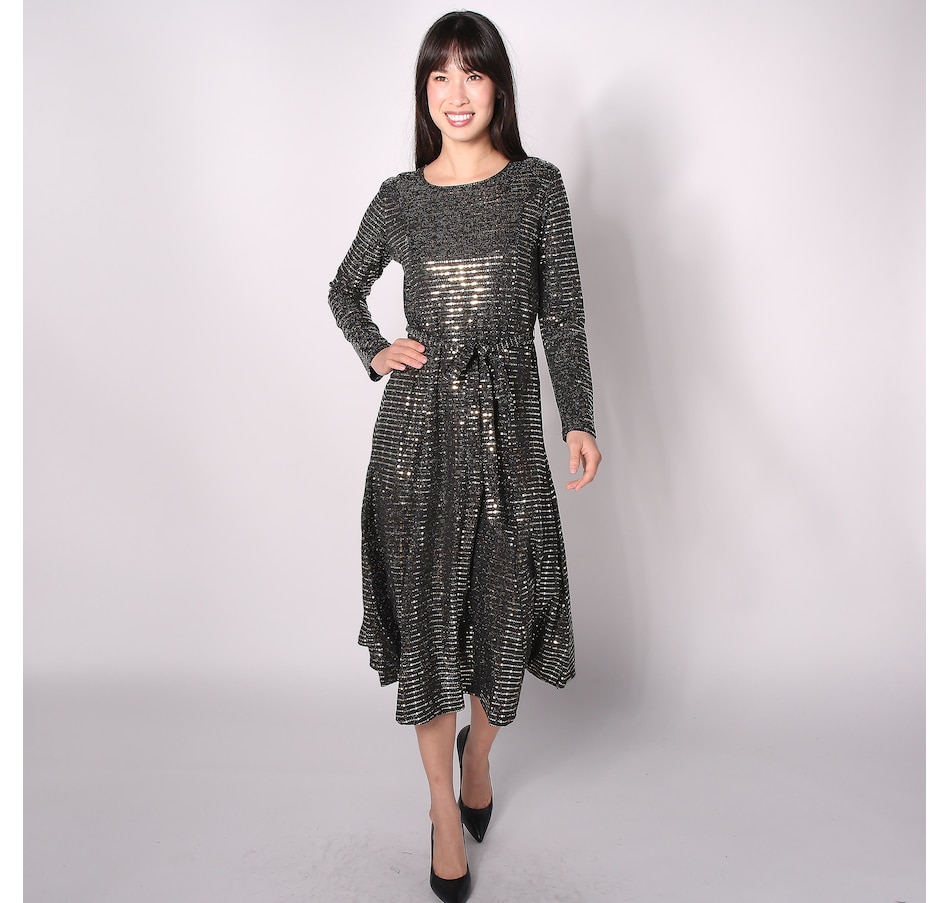 Nina Leonard Sparkle Knit Midi Dress - TSC.ca