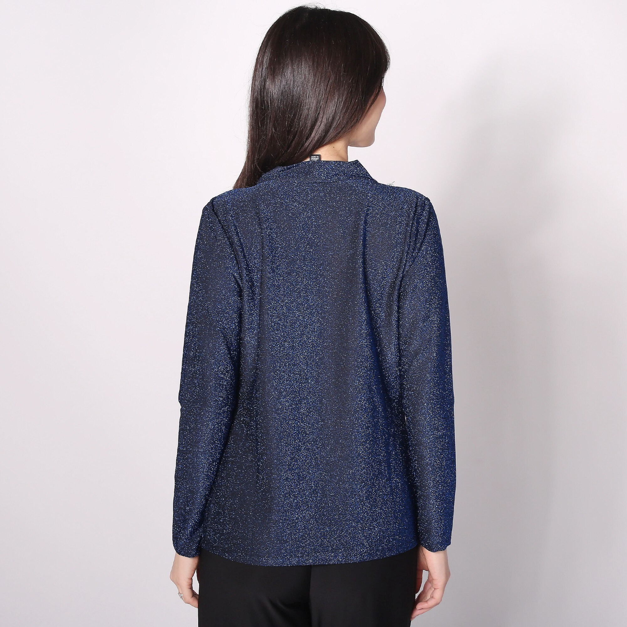 Nina Leonard Draped Neck Sparkle Top - TSC.ca