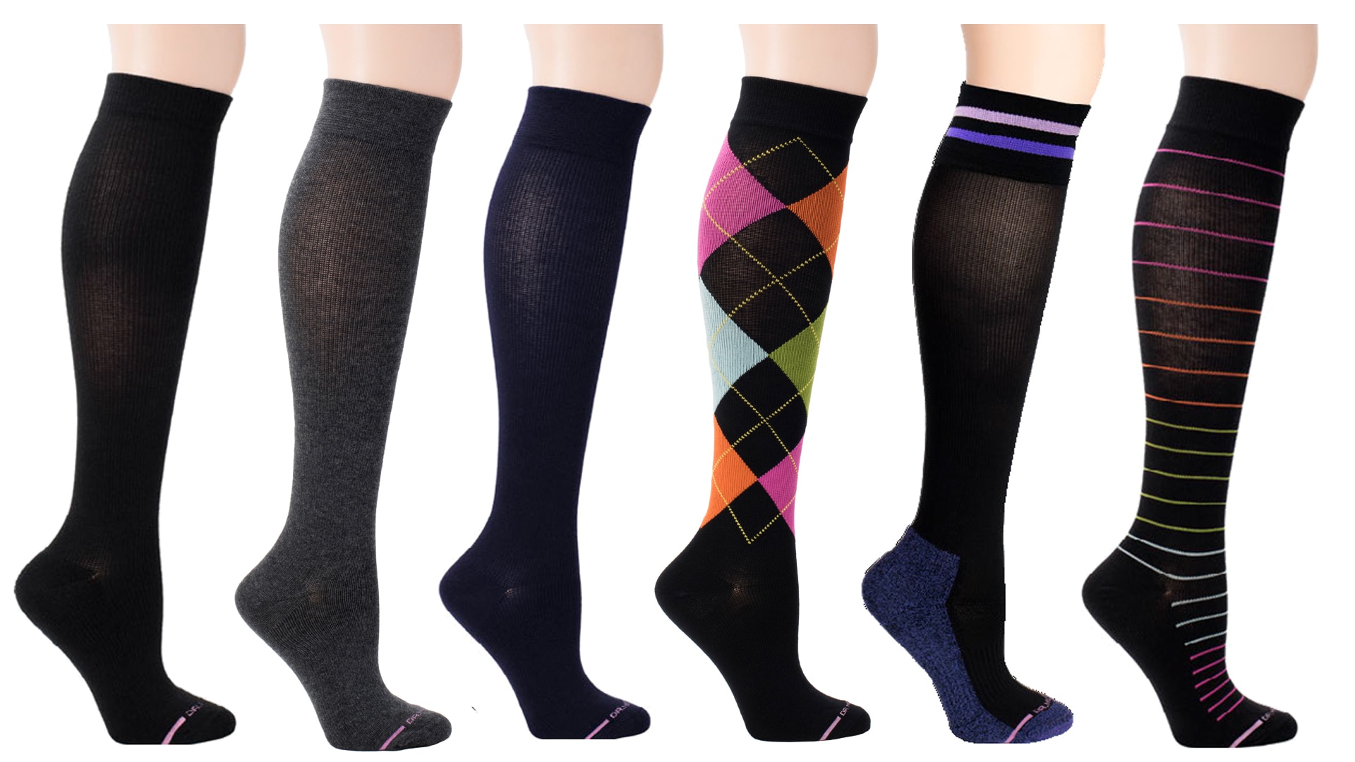 Dr. Motion 6-Pack Women's Knee-High Compression Socks