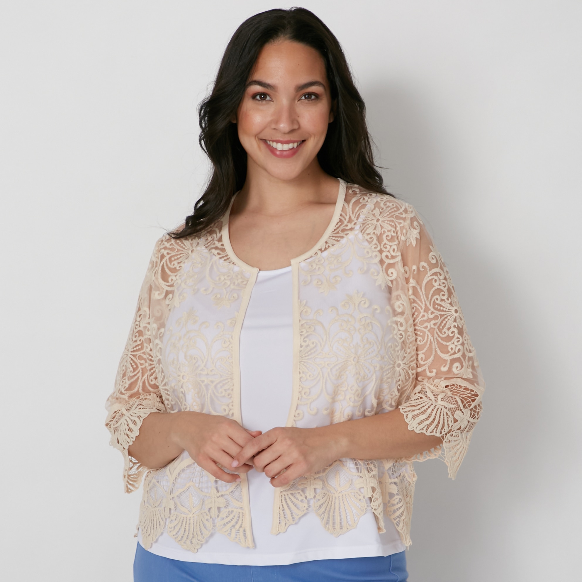 Lace jacket shop plus size