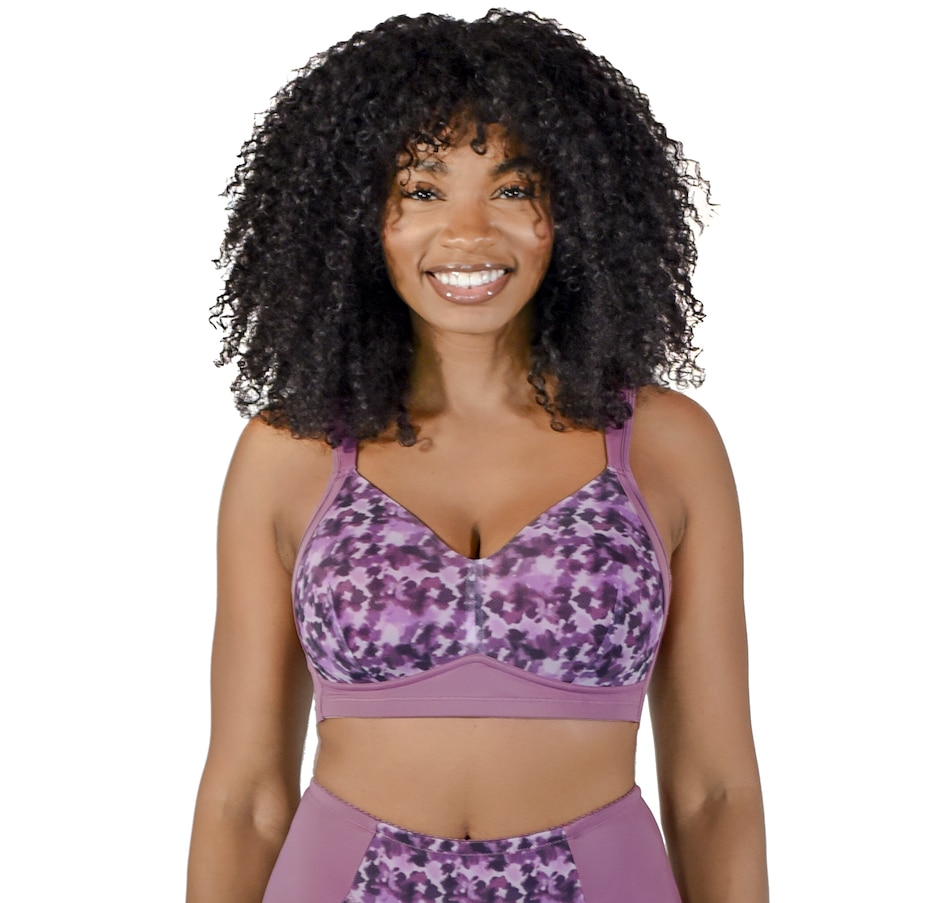 Rhonda Shear 2-pack Molded Cup Bra with Mesh Back Detail,732-406 PNKGRY,  Size 1X