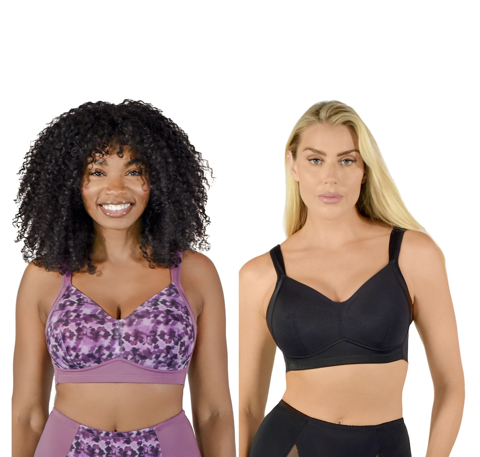 Clothing & Shoes - Socks & Underwear - Bras - Rhonda Shear Printed Mesh Molded  Cup Bra With Back Closure (2-Pack) - Online Shopping for Canadians