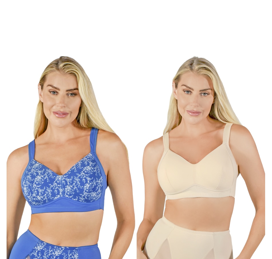 Rhonda Shear 2pack Molded Cup Bra with Mesh Overlay 