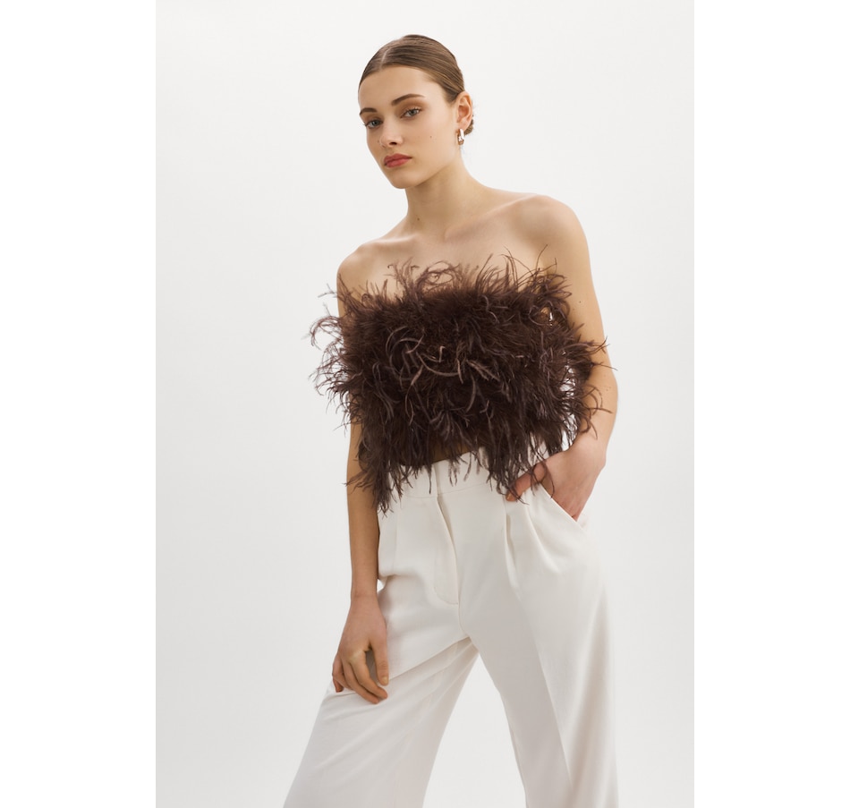Image 290854_CHO.jpg, Product 290-854 / Price $228.00, LAMARQUE Zaina Strapless Cropped Feather Top from LAMARQUE  on TSC.ca's Clothing & Shoes department