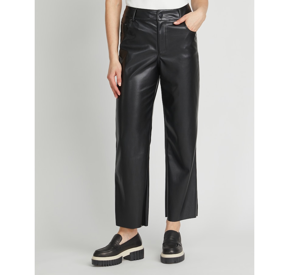 Clothing & Shoes - Bottoms - Pants - Badgley Mischka 5 Pocket Vegan Leather  Straight Flare Pant - Online Shopping for Canadians