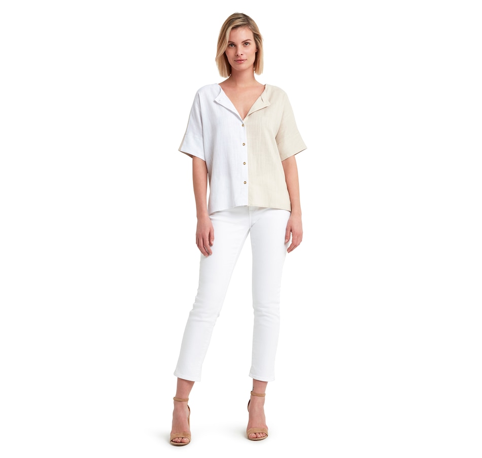 Clothing & Shoes - Tops - Shirts & Blouses - H Halston Linen Blend ...