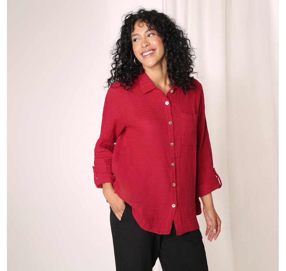 Clothing & Shoes - Tops - Shirts & Blouses - Shannon Passero Crinkle ...