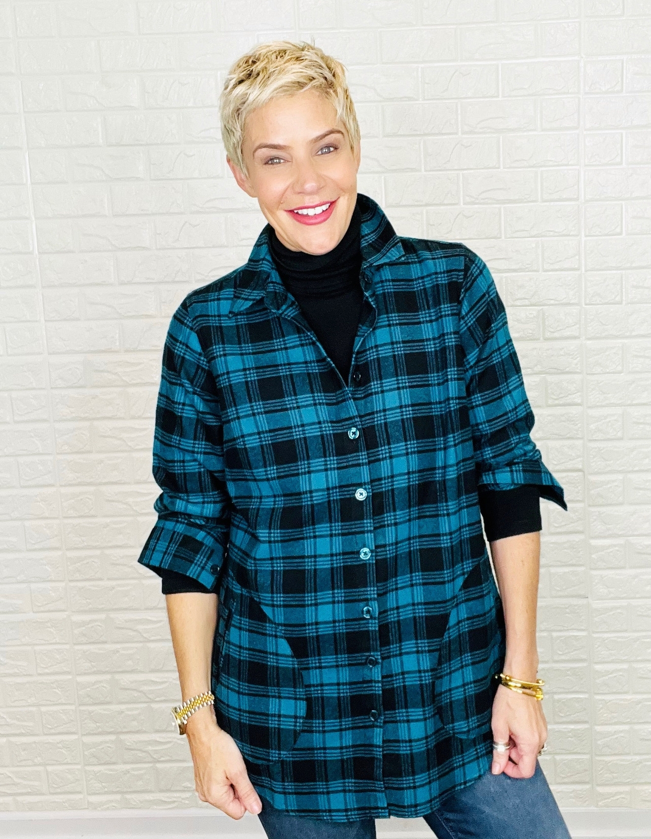 Joan Rivers Brushed Flannel Shirt 