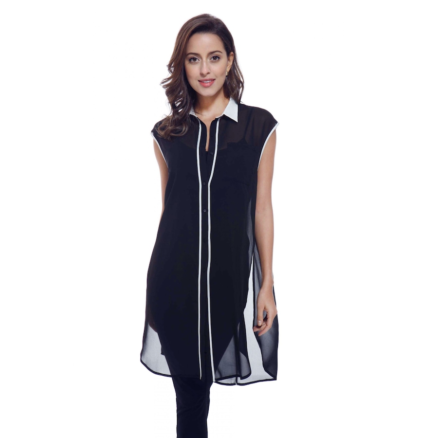 Image 339893_BLK.jpg, Product 339-893 / Price $14.33, Orange Fashion Chiffon Long Tunic Top from Orange Fashion Village on TSC.ca's Fashion department