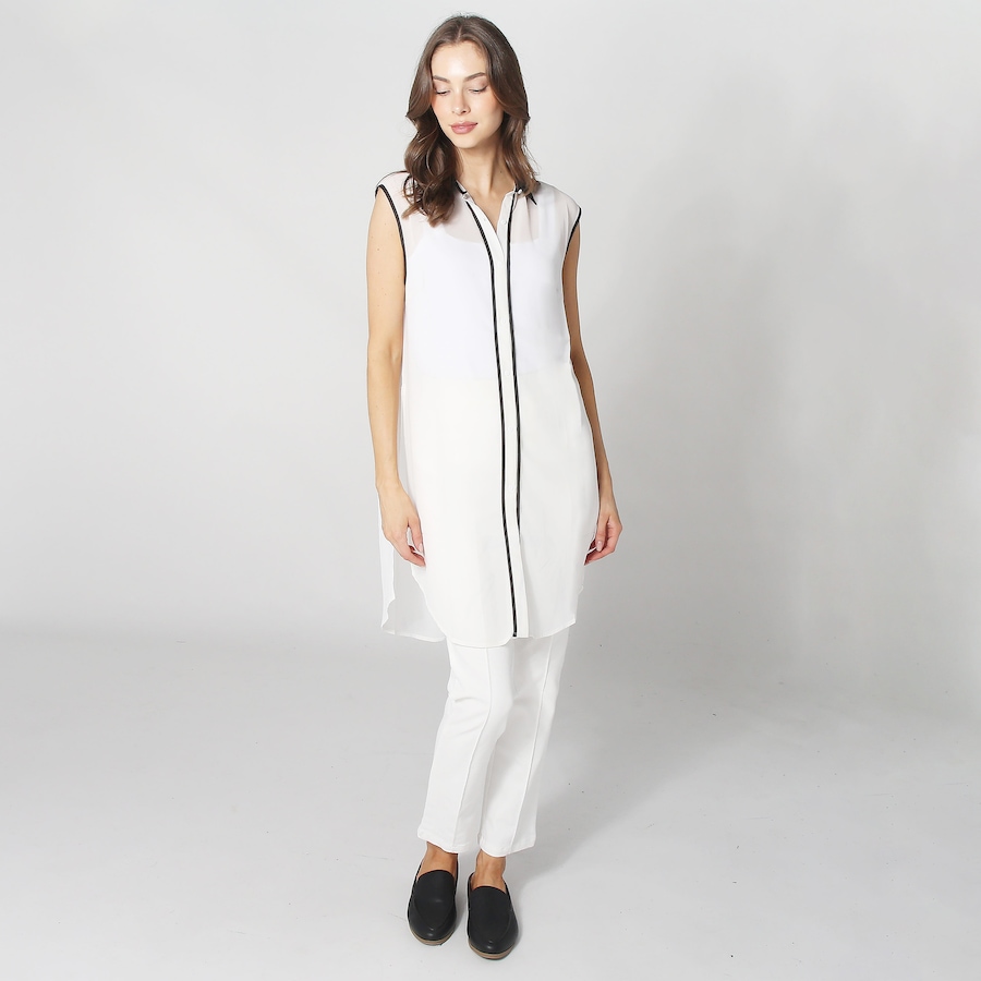 Image 339893_WHT.jpg, Product 339-893 / Price $14.33, Orange Fashion Chiffon Long Tunic Top from Orange Fashion Village on TSC.ca's Fashion department