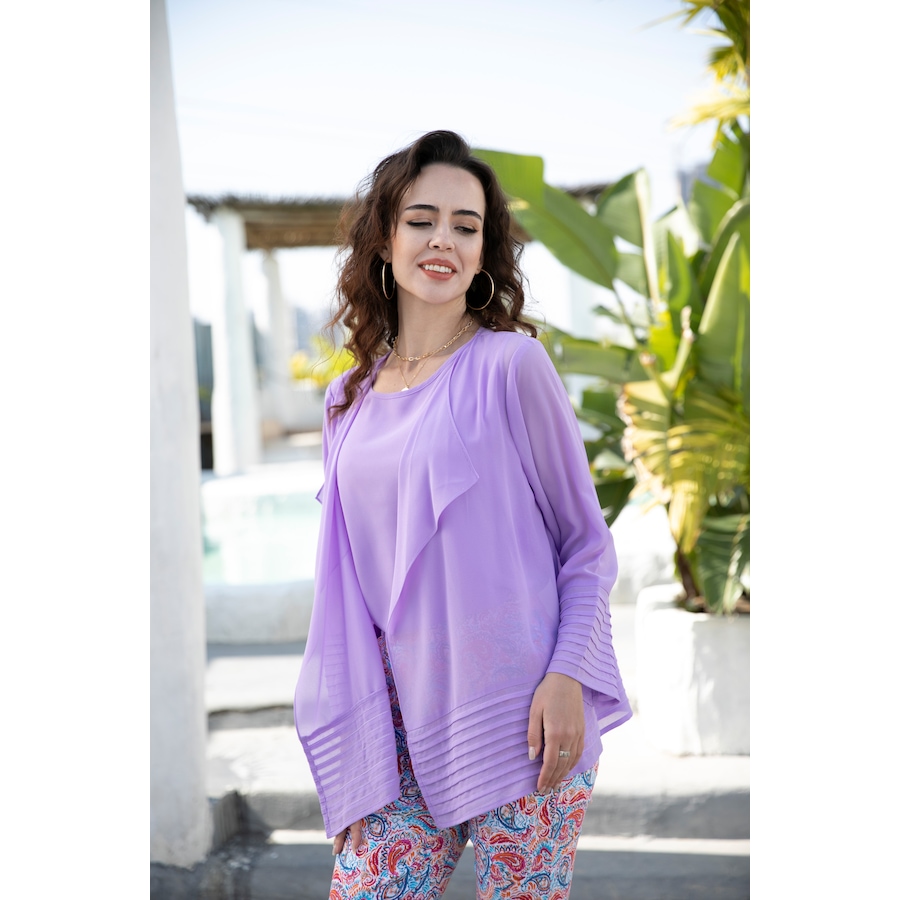 Image 339898_LLC.jpg, Product 339-898 / Price $25.33, Orange Fashion Village Chiffon Pleat Detail Open Cardigan from Orange Fashion Village on TSC.ca's Fashion department