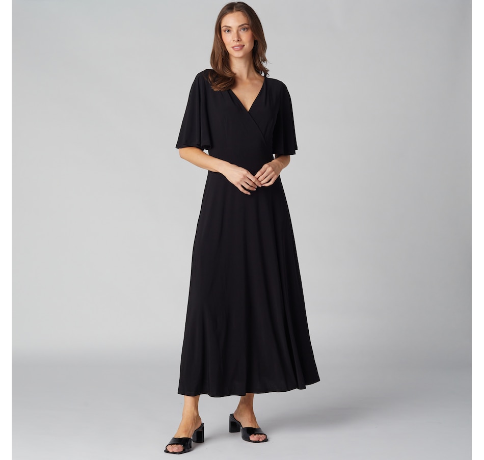 Red Coral Flutter Sleeve Maxi Dress - TSC.ca