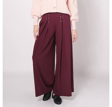 Wynne Style Polished Knit Lace Up detail Pant