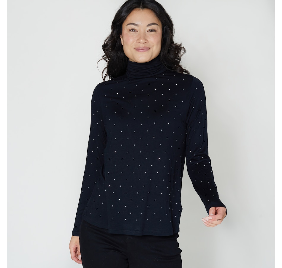 Image 341382_BLK.jpg, Product 341-382 / Price $24.33, Diane Gilman Rhinestone Embellished Turtleneck from DG2 by Diane Gilman on TSC.ca's Fashion department