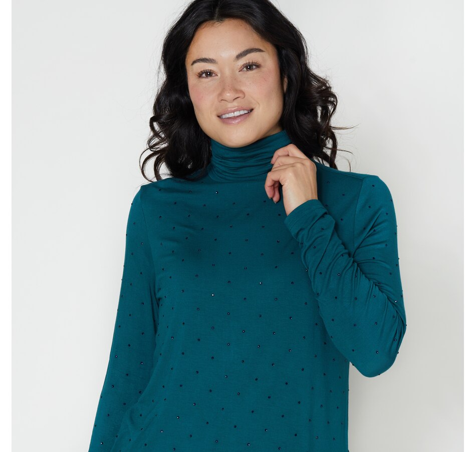 Image 341382_BOTGR.jpg, Product 341-382 / Price $24.33, Diane Gilman Rhinestone Embellished Turtleneck from DG2 by Diane Gilman on TSC.ca's Fashion department