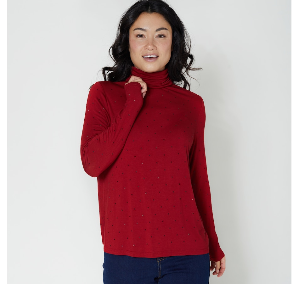 Image 341382_CRN.jpg, Product 341-382 / Price $24.33, Diane Gilman Rhinestone Embellished Turtleneck from DG2 by Diane Gilman on TSC.ca's Fashion department