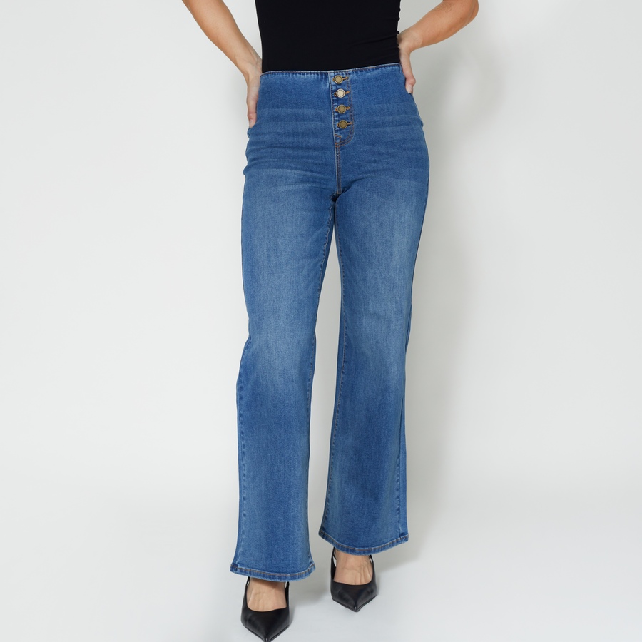 Image 341387_MDTNE.jpg, Product 341-387 / Price $29.33, Diane Gilman Pull-On Button Fly Wide Leg Jean from DG2 by Diane Gilman on TSC.ca's Fashion department