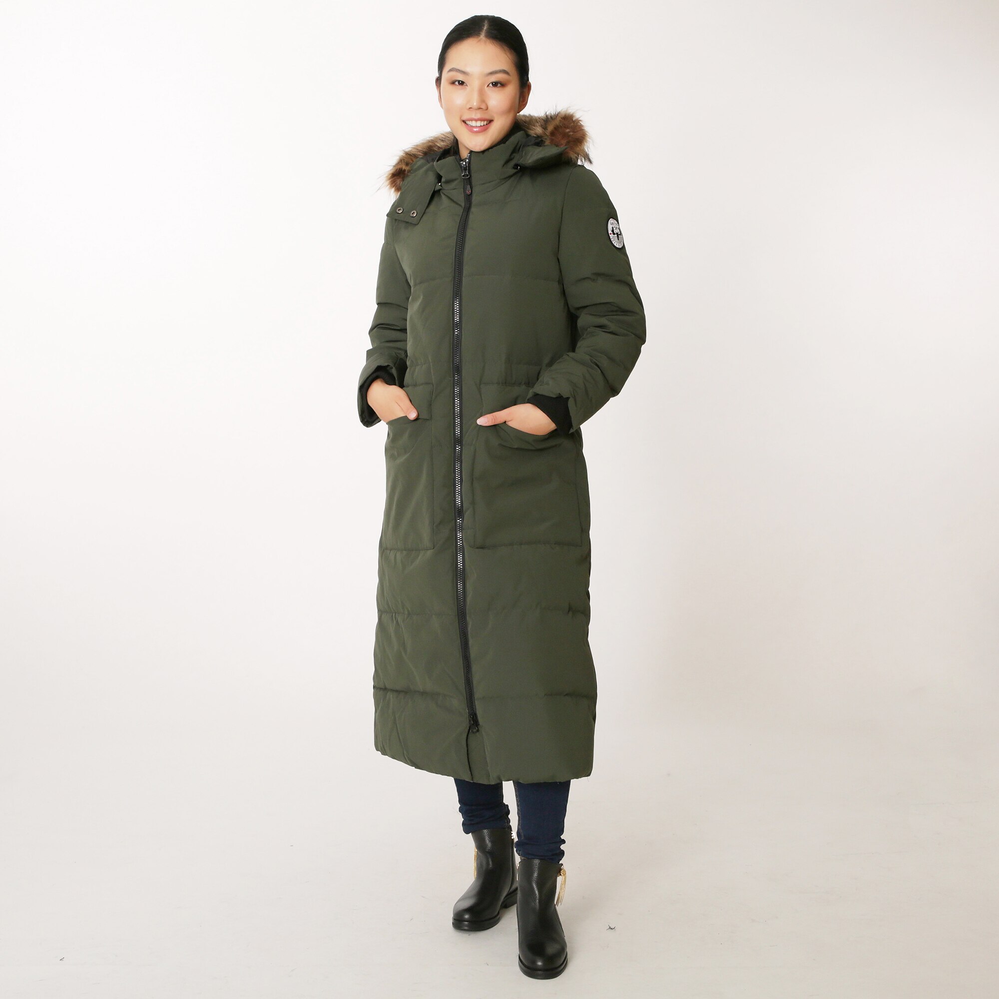 women's hooded expedition maxi long down coat