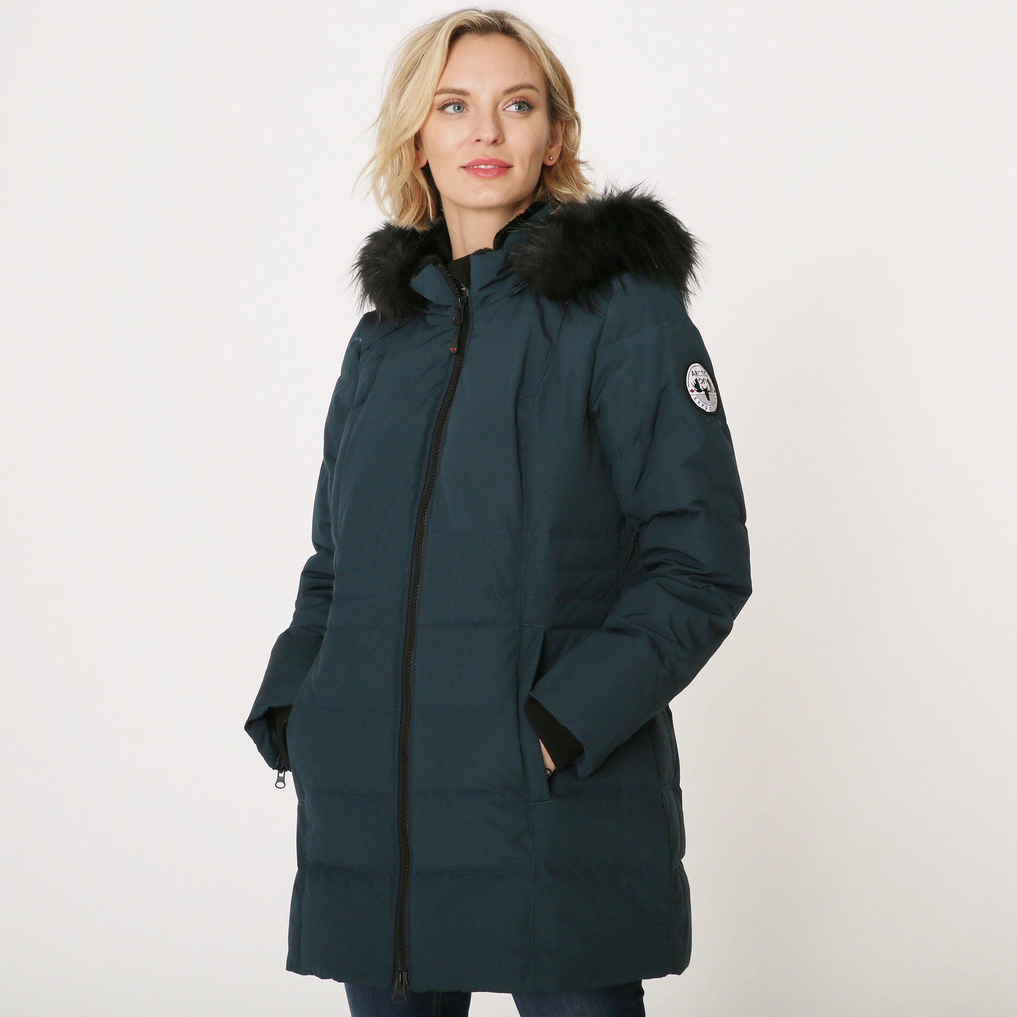 arctic expedition ladies quilted parka with hood