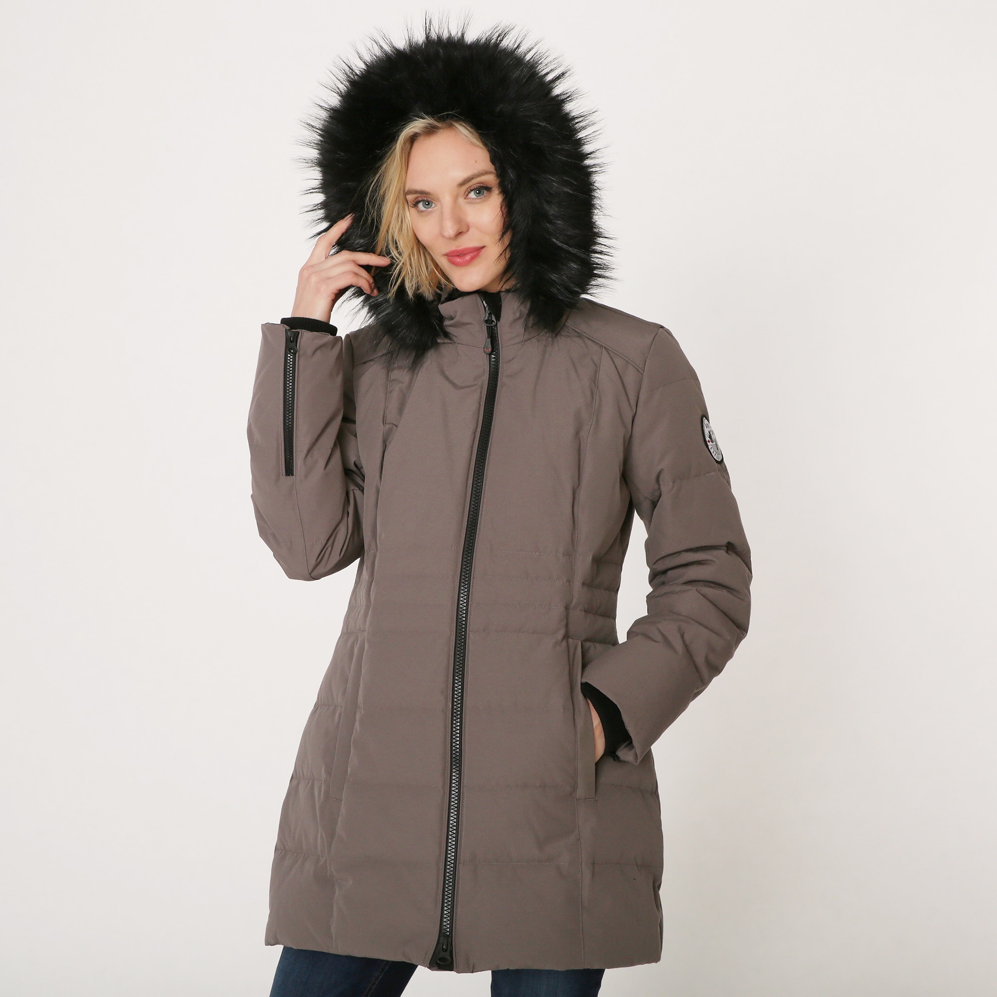 white womens canada goose bomber coat