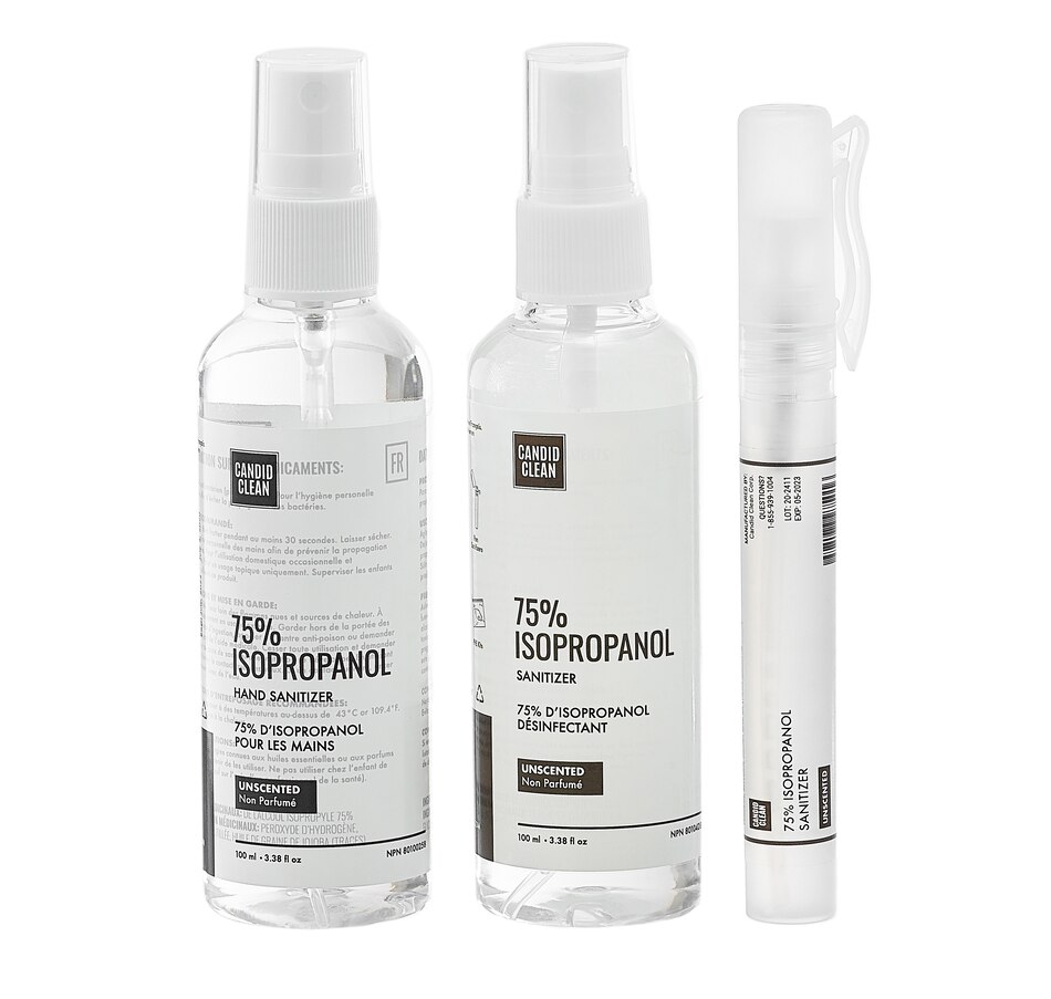 Image 349118.jpg, Product 349-118 / Price $24.50, Candid Clean Hand Sanitizer Spray and Pen 3-Piece Bundle - Unscented from Candid Clean on TSC.ca's Beauty department