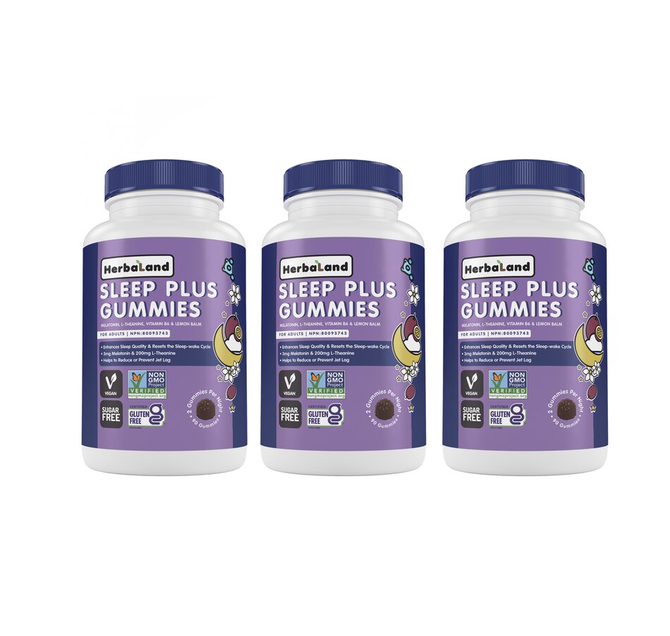 Image 349335.jpg, Product 349-335 / Price $57.00, Herbaland Sleep Plus Gummies - 3 Bottles - 145-Day Auto Delivery from Herbaland Naturals on TSC.ca's Health & Fitness department