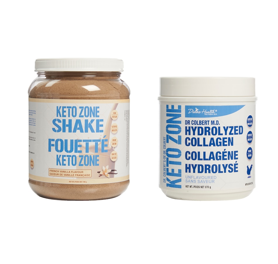 Image 349836.jpg, Product 349-836 / Price $114.98, Auto Delivery - 30-Day Dr. Colbert Keto Zone French Vanilla Shake & Hydrolyzed Collagen Duo from Keto Zone - Dr. Colbert on TSC.ca's Health & Fitness department