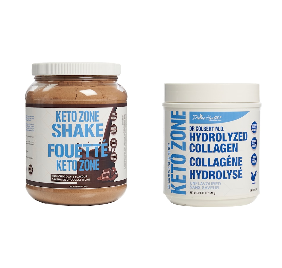 Image 349839.jpg, Product 349-839 / Price $114.98, Auto Delivery - 30-Day Dr. Colbert Keto Zone Rich Chocolate Shake & Hydrolyzed Collagen Duo from Keto Zone - Dr. Colbert on TSC.ca's Health & Fitness department