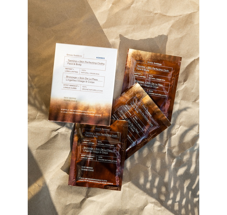 Image 349845_ALTMORE1.jpg, Product 349-845 / Price $38.00, KORRES Greek Goddess Tanning + Skin Perfecting Cloths Face & Body - 12 Single-Use Biodegradable Cloths from KORRES Natural Products on TSC.ca's Beauty department