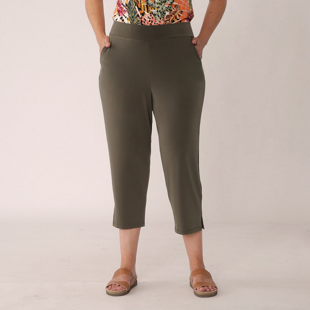 Knit capri clearance pants with pockets