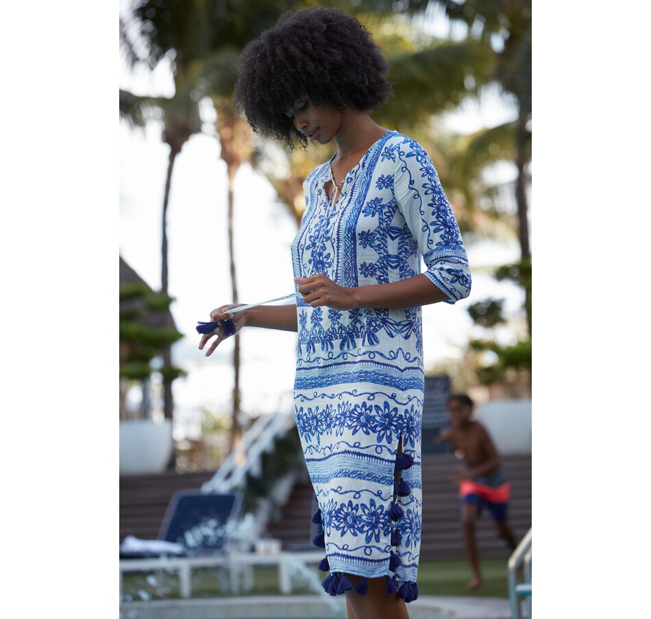 Image 371185_ALTMORE3.jpg, Product 371-185 / Price $54.88, ECHO Sketchy Vista Caftan Swim Cover Up from Echo on TSC.ca's Fashion department