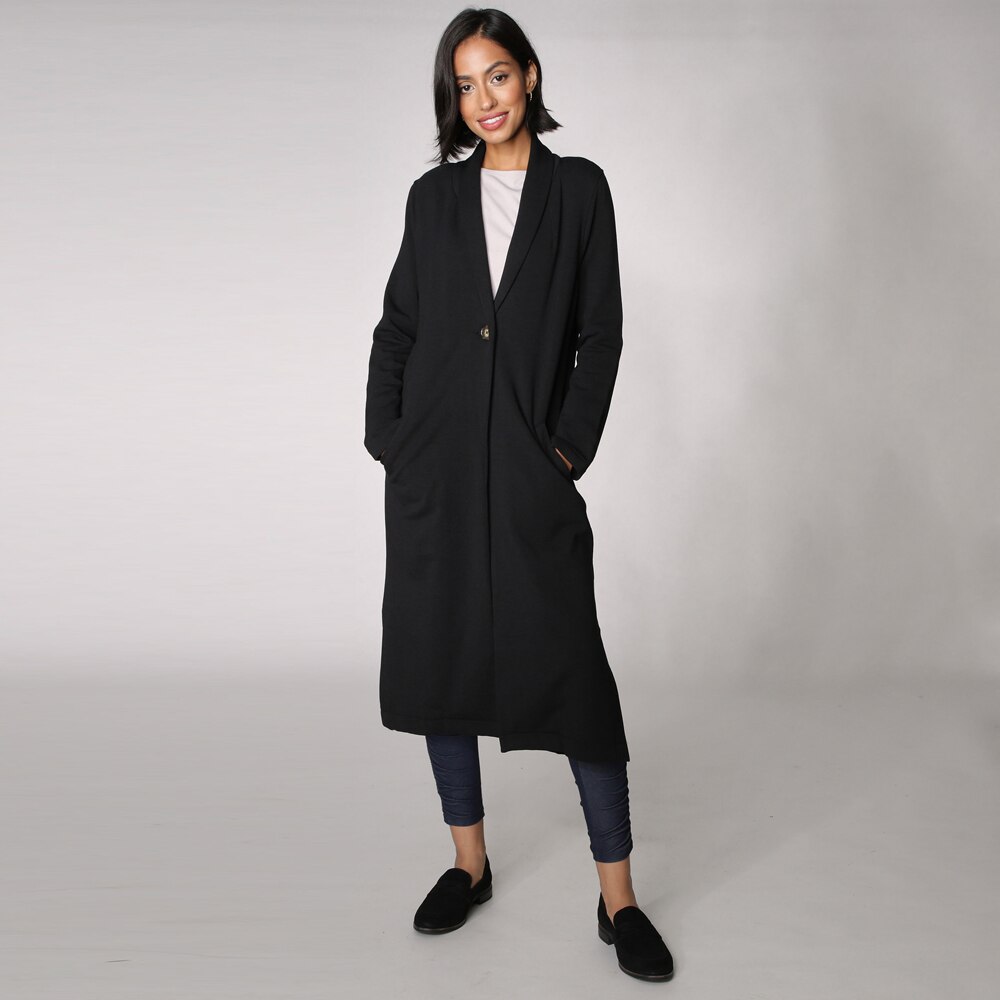 long fleece cardigan