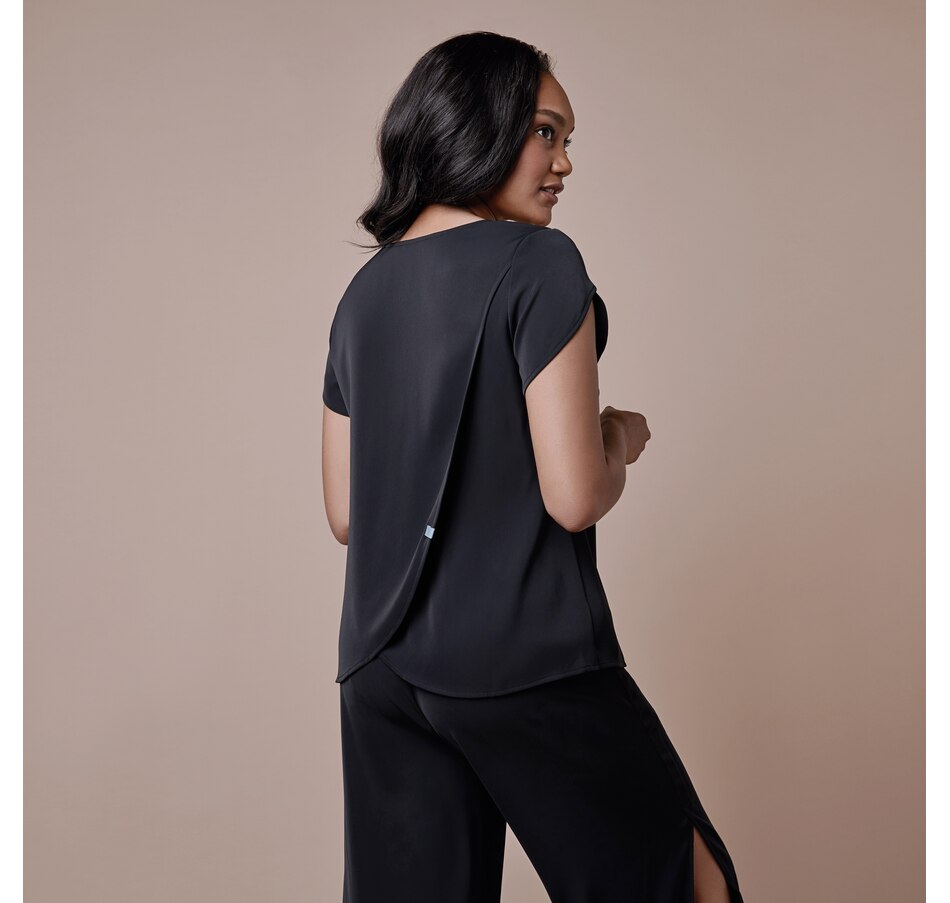 Image 371476_ALTMORE2.jpg, Product 371-476 / Price $49.33, Elizabeth & Clarke Vegan Silk Overlap Tulip Back Top from Elizabeth & Clarke on TSC.ca's Fashion department