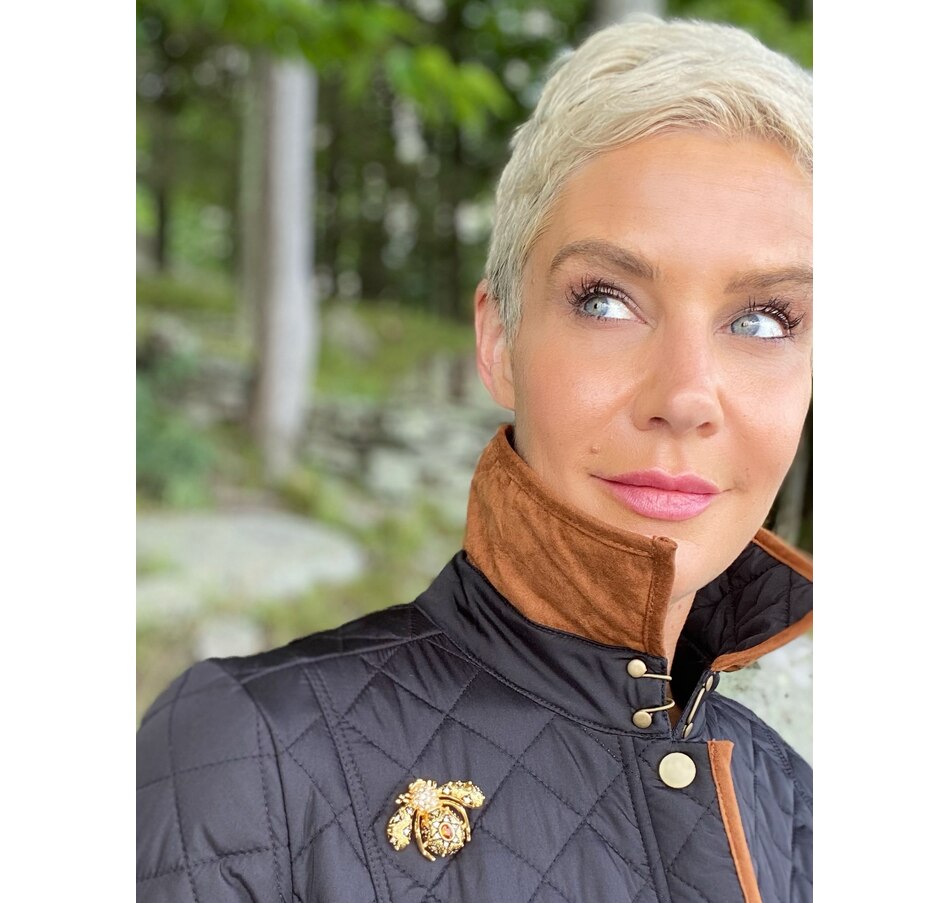 Image 371619_ALTMORE202.jpg, Product 371-619 / Price $59.33, Joan Rivers Classics Collection Quilted Barn Jacket with Faux Suede Trim from Joan Rivers on TSC.ca's Clothing & Shoes department