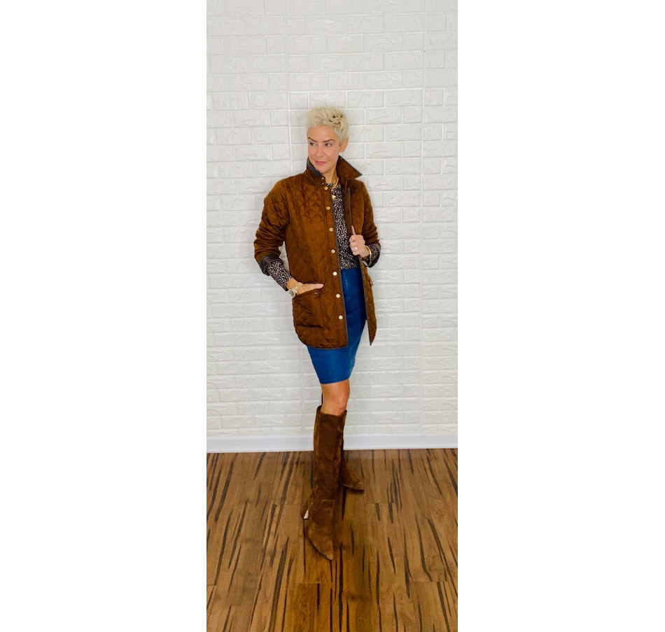 Image 371619_ALTMORE206.jpg, Product 371-619 / Price $59.33, Joan Rivers Classics Collection Quilted Barn Jacket with Faux Suede Trim from Joan Rivers on TSC.ca's Clothing & Shoes department