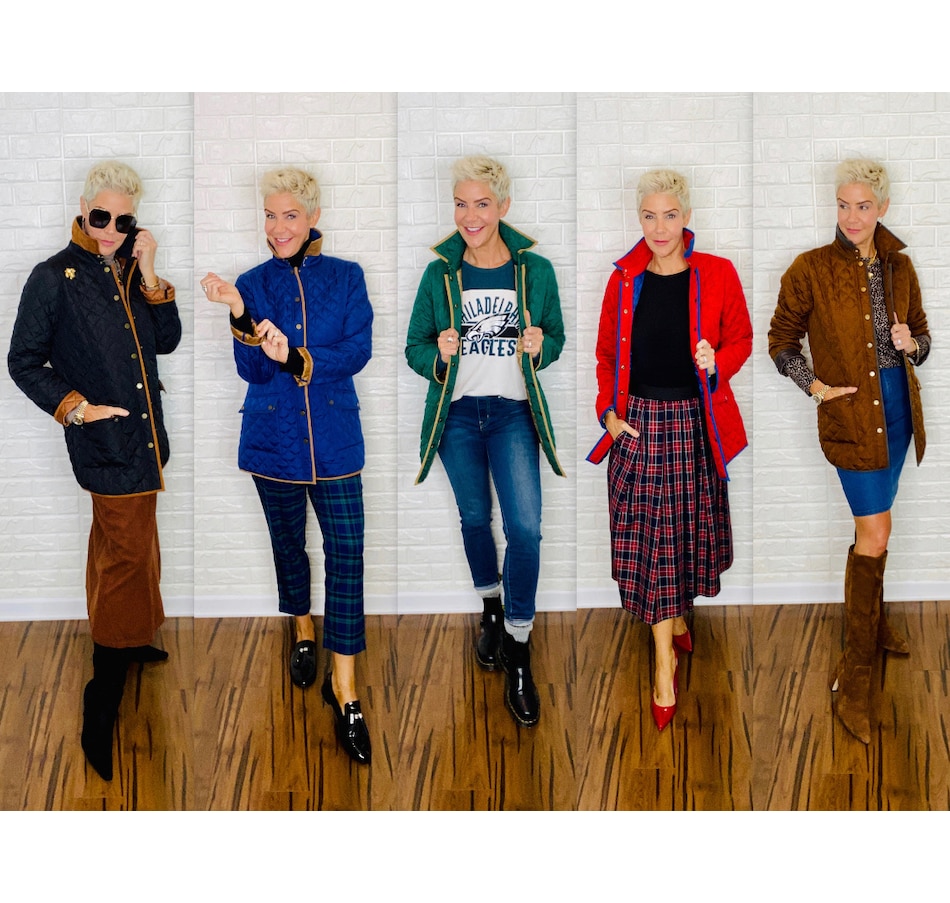 Image 371619_ALTMORE207.jpg, Product 371-619 / Price $59.33, Joan Rivers Classics Collection Quilted Barn Jacket with Faux Suede Trim from Joan Rivers on TSC.ca's Clothing & Shoes department