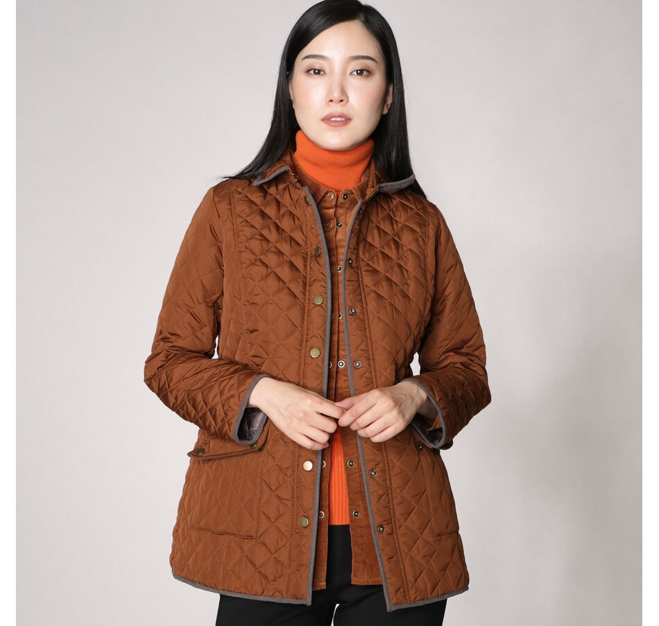 Image 371619_ALTMORE3.jpg, Product 371-619 / Price $59.33, Joan Rivers Classics Collection Quilted Barn Jacket with Faux Suede Trim from Joan Rivers on TSC.ca's Clothing & Shoes department