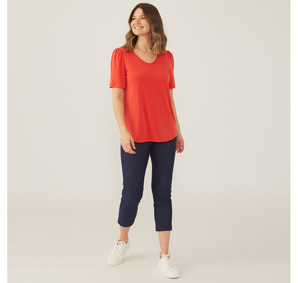 Image 371645_ALTMORE2.jpg, Product 371-645 / Price $24.33, Kim & Co. Brazil Knit Sweet V Neckline Top from Kim & Co. on TSC.ca's Fashion department