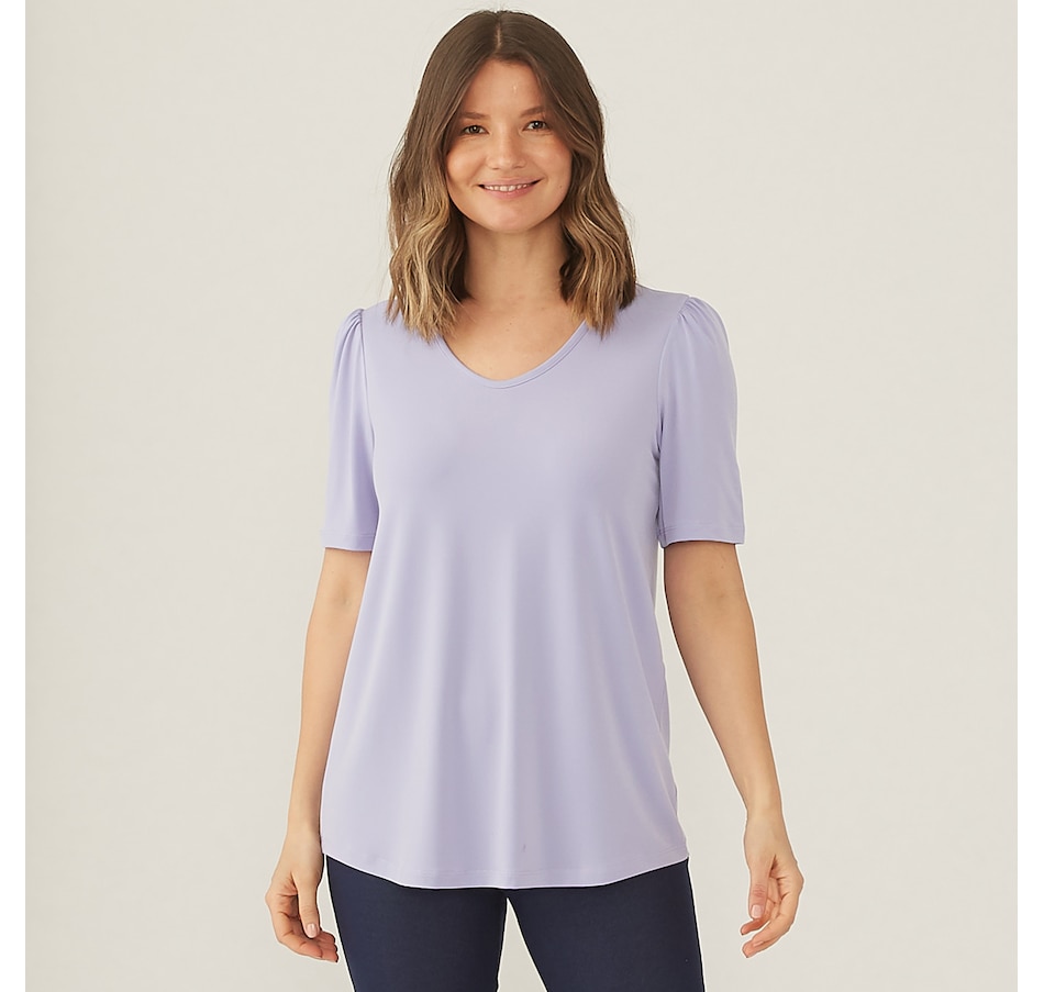 Image 371645_MVE.jpg, Product 371-645 / Price $24.33, Kim & Co. Brazil Knit Sweet V Neckline Top from Kim & Co. on TSC.ca's Fashion department