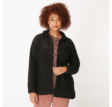 Cuddl Duds Fleece Bonded with Sherpa Shirt Jacket - Online