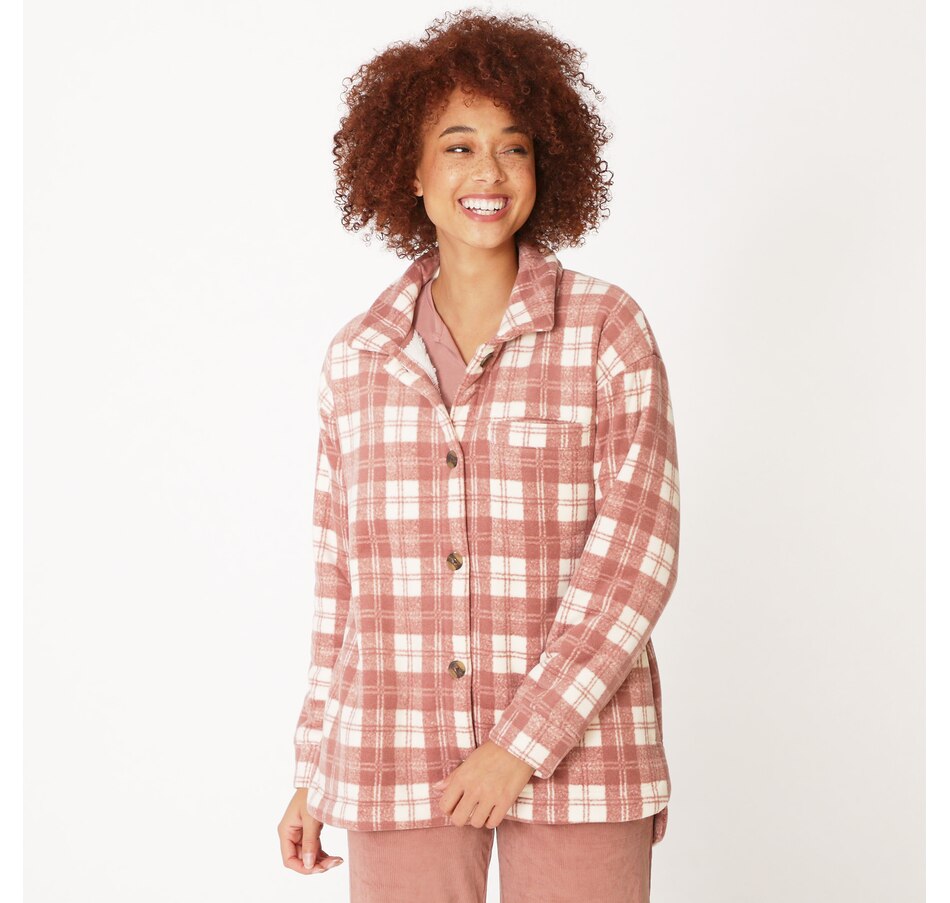 Cuddl Duds Flannel Fleece Overshirt - QVC UK