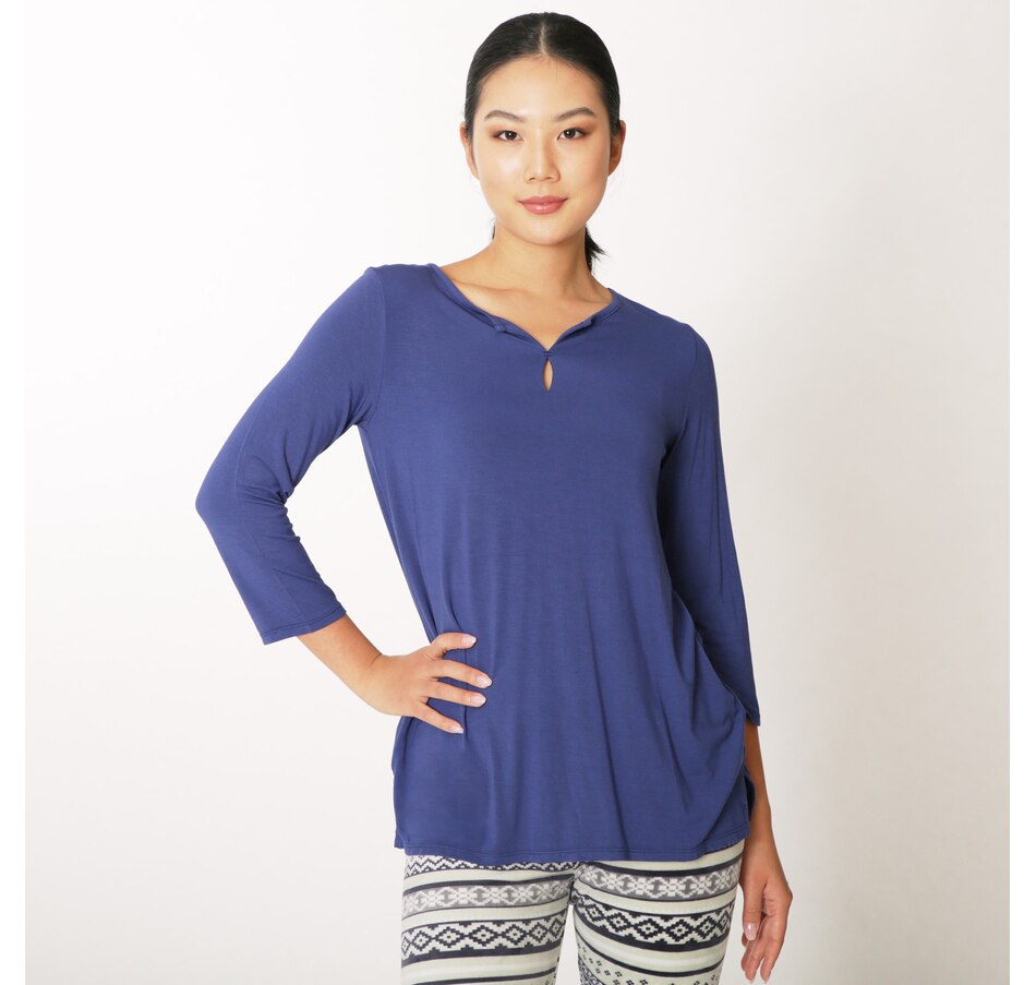 Image 371877_TWBL.jpg, Product 371-877 / Price $14.33, Cuddl Duds Softwear With Stretch Split V-Neck Top from Cuddl Duds on TSC.ca's Fashion department