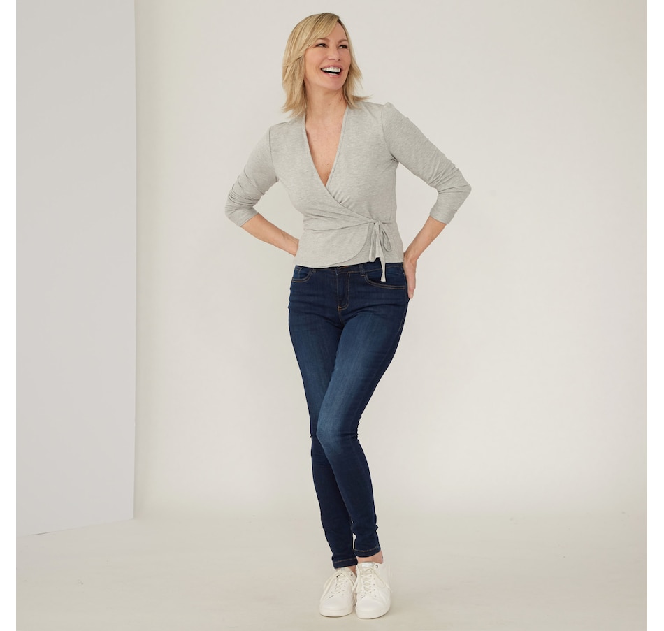 Clothing & Shoes - Tops - Shirts & Blouses - Brian Bailey 3/4 Sleeve Mock  Wrap Top - Online Shopping for Canadians